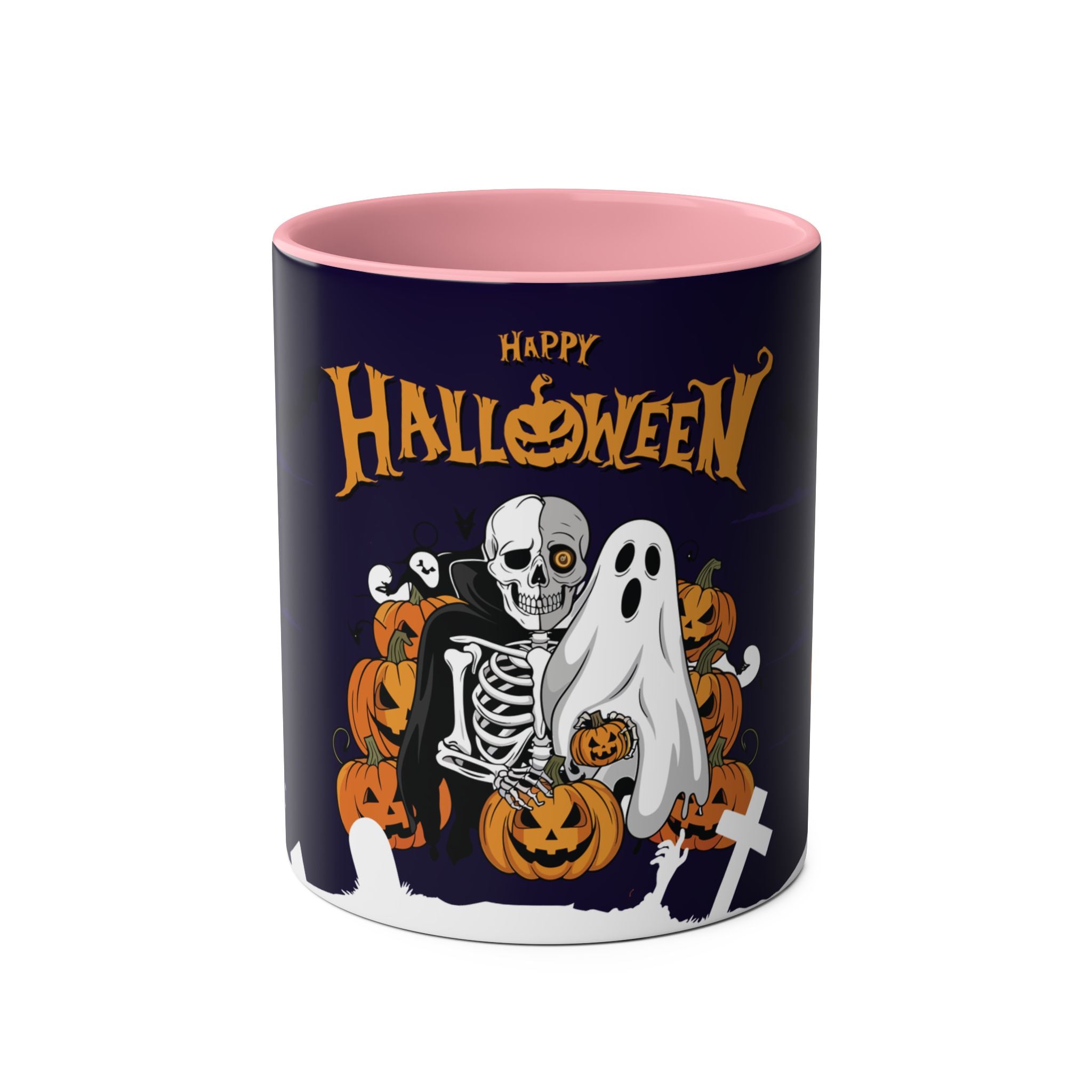 Halloween is Better with Skeleton | Two-Tone Coffee Mugs